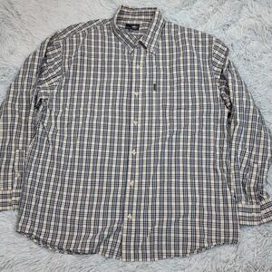 BKE 67 Shirt Mens XL Blue Button Up Check Pocket Casual Comfort Preppy